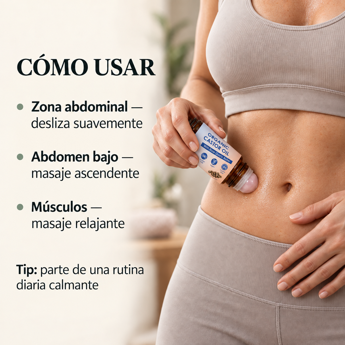Cómo usar el rodillo en el abdomen